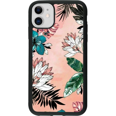 Coque iPhone 11 - Silicone rigide noir Flowers Artprint
