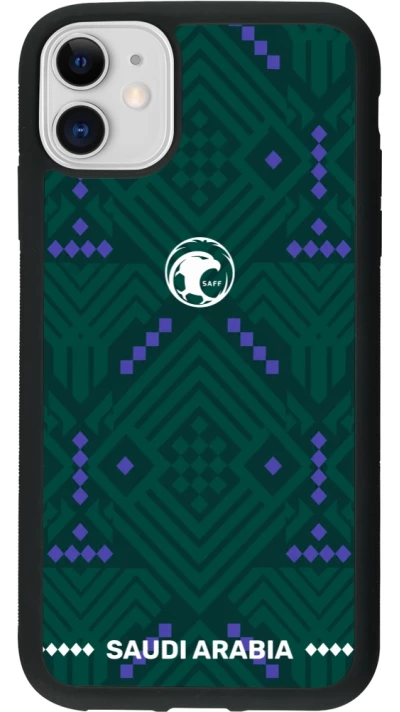 iPhone 11 Case Hülle - Silikon schwarz Saudi Arabien 2026 personalisierbares Fussballtrikot