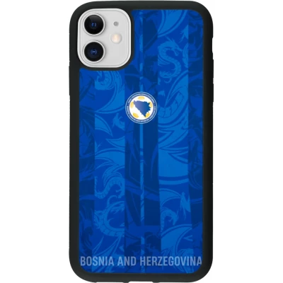 Coque iPhone 11 - Silicone rigide noir Maillot de football Bosnie-Herzégovine 2026 personnalisable