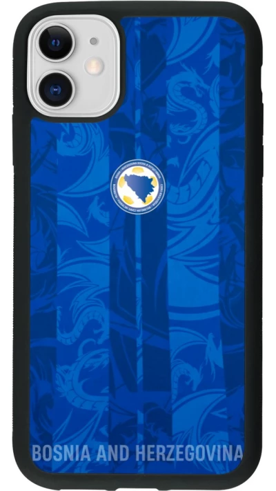 Coque iPhone 11 - Silicone rigide noir Maillot de football Bosnie-Herzégovine 2026 personnalisable