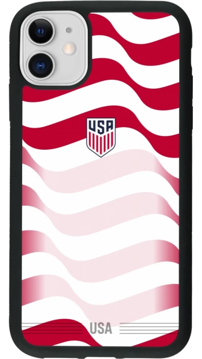iPhone 11 Case Hülle - Silikon schwarz Vereinigten Staaten 2026 personalisierbares Fussballtrikot