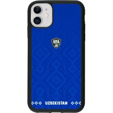 iPhone 11 Case Hülle - Silikon schwarz Usbekistan 2026 personalisierbares Fussballtrikot