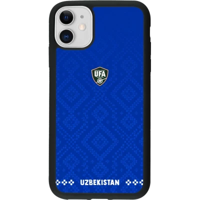 iPhone 11 Case Hülle - Silikon schwarz Usbekistan 2026 personalisierbares Fussballtrikot