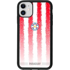 Coque iPhone 11 - Silicone rigide noir Maillot de football Paraguay 2026 personnalisable