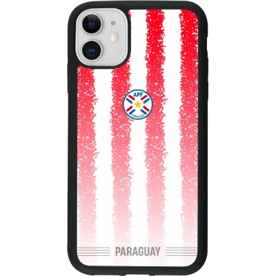 Coque iPhone 11 - Silicone rigide noir Maillot de football Paraguay 2026 personnalisable