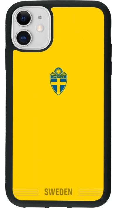 iPhone 11 Case Hülle - Silikon schwarz Schweden 2026 personalisierbares Fussballtrikot