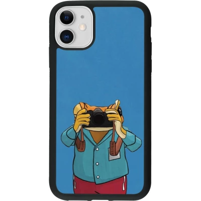 Coque iPhone 11 - Silicone rigide noir Frog with camera DTMF