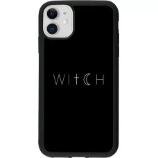 Coque iPhone 11 - Silicone rigide noir Halloween 22 witch word