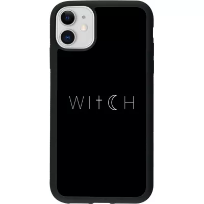 Coque iPhone 11 - Silicone rigide noir Halloween 22 witch word