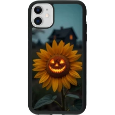 Coque iPhone 11 - Silicone rigide noir Halloween 2026 Evil Sunflower