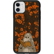Coque iPhone 11 - Silicone rigide noir Halloween 2026 Ghost reading