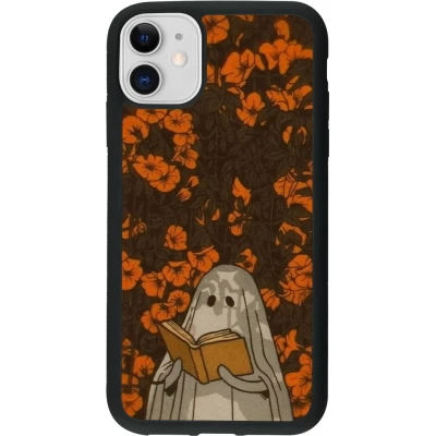 Coque iPhone 11 - Silicone rigide noir Halloween 2026 Ghost reading