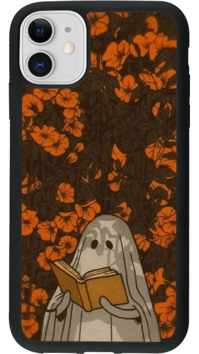 Coque iPhone 11 - Silicone rigide noir Halloween 2026 Ghost reading