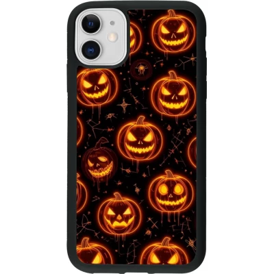 iPhone 11 Case Hülle - Silikon schwarz Halloween 2026 Pattern Pumpkins