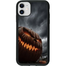 Coque iPhone 11 - Silicone rigide noir Halloween 2026 The Wicked Pumpkin