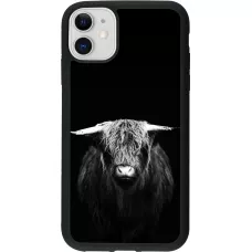 Coque iPhone 11 - Silicone rigide noir Highland calf black