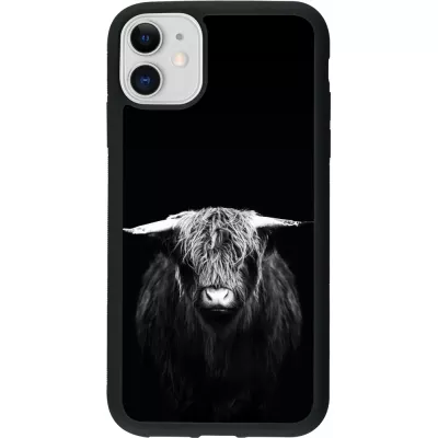 Coque iPhone 11 - Silicone rigide noir Highland calf black