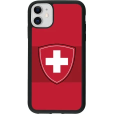 Coque iPhone 11 - Silicone rigide noir Hockey World Championship Ecusson Suisse