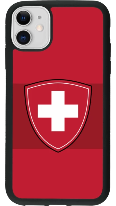 iPhone 11 Case Hülle - Silikon schwarz Hockey World Championship Ecusson Suisse