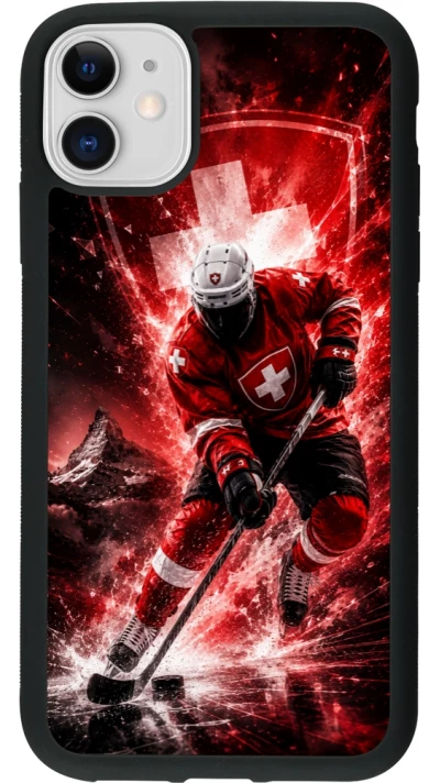 iPhone 11 Case Hülle - Silikon schwarz Hockey World Championship Player