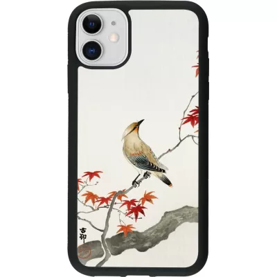 iPhone 11 Case Hülle - Silikon schwarz Japanese Bird