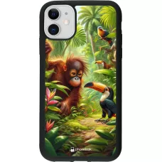 iPhone 11 Case Hülle - Silikon schwarz Tropischer Dschungel Tayrona