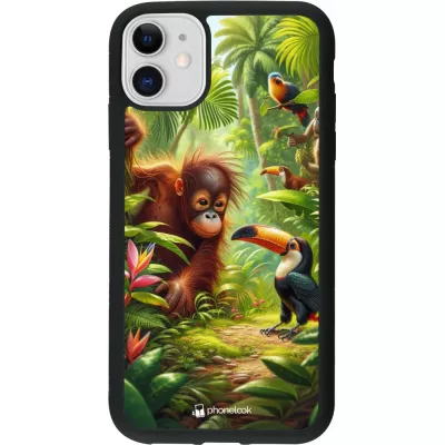 iPhone 11 Case Hülle - Silikon schwarz Tropischer Dschungel Tayrona