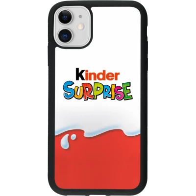 Coque iPhone 11 - Silicone rigide noir Kinder Surprise