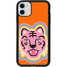 Coque iPhone 11 - Silicone rigide noir Lion colors 2026