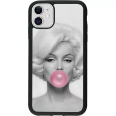 Coque iPhone 11 - Silicone rigide noir Marilyn Bubble