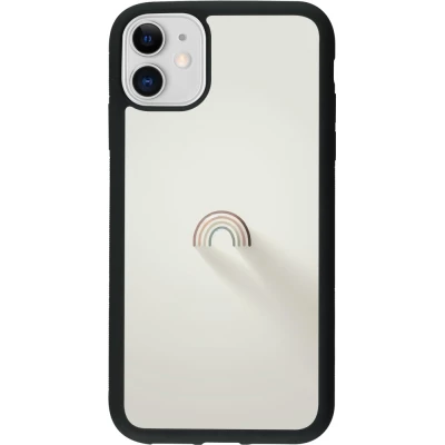Coque iPhone 11 - Silicone rigide noir Mini Rainbow Minimal