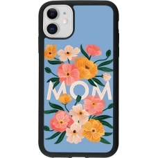 iPhone 11 Case Hülle - Silikon schwarz Mom 2026 Flowers