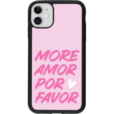 Coque iPhone 11 - Silicone rigide noir More amor porfavor