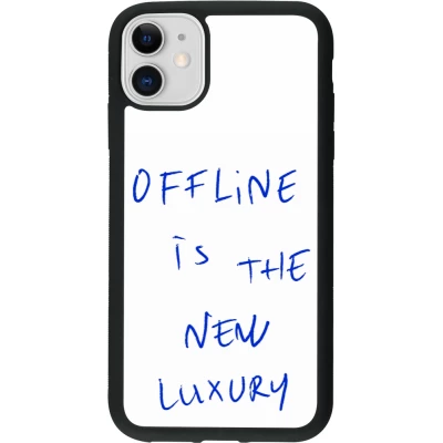 Coque iPhone 11 - Silicone rigide noir Offline is the new luxury