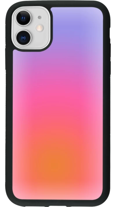 iPhone 11 Case Hülle - Silikon schwarz Orange Pink Blue Gradient