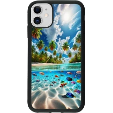 iPhone 11 Case Hülle - Silikon schwarz Strandparadies