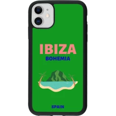Coque iPhone 11 - Silicone rigide noir Pop Summer Destination Ibiza