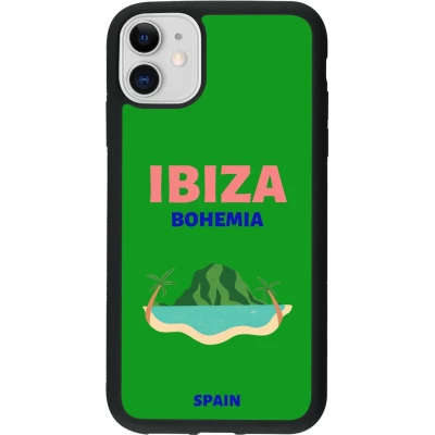 Coque iPhone 11 - Silicone rigide noir Pop Summer Destination Ibiza