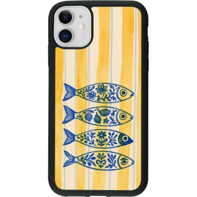 Coque iPhone 11 - Silicone rigide noir Portuguese fish 2026