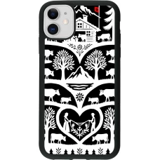 Coque iPhone 11 - Silicone rigide noir Poya Suisse 2 noir