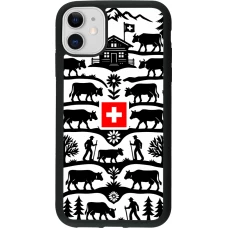 Coque iPhone 11 - Silicone rigide noir Poya Suisse 3