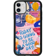 Coque iPhone 11 - Silicone rigide noir Preppy Today is Going to be a good day