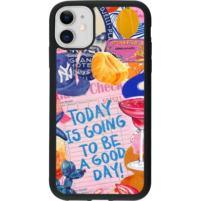 Coque iPhone 11 - Silicone rigide noir Preppy Today is Going to be a good day