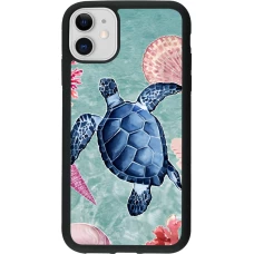 Coque iPhone 11 - Silicone rigide noir Preppy Turtle