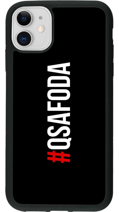 Coque iPhone 11 - Silicone rigide noir Qsafoda 1