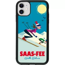 iPhone 11 Case Hülle - Silikon schwarz Saas-Fee Ski Downhill