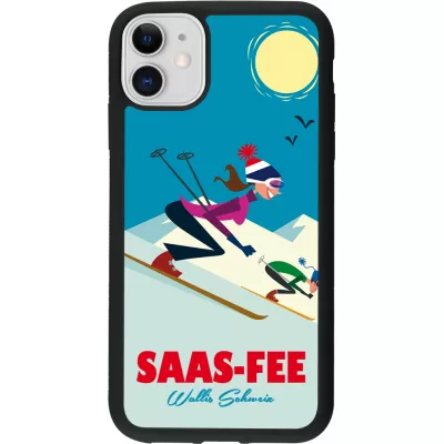 iPhone 11 Case Hülle - Silikon schwarz Saas-Fee Ski Downhill