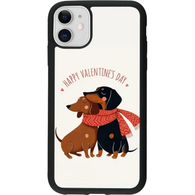 Coque iPhone 11 - Silicone rigide noir Saint Valentines Day 26 Happy Valentine