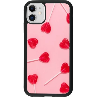 Coque iPhone 11 - Silicone rigide noir Saint Valentines Day 26 Lollipop
