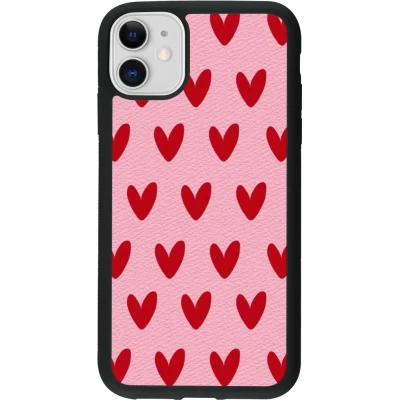 Coque iPhone 11 - Silicone rigide noir Saint Valentines Day 26 Pattern heart